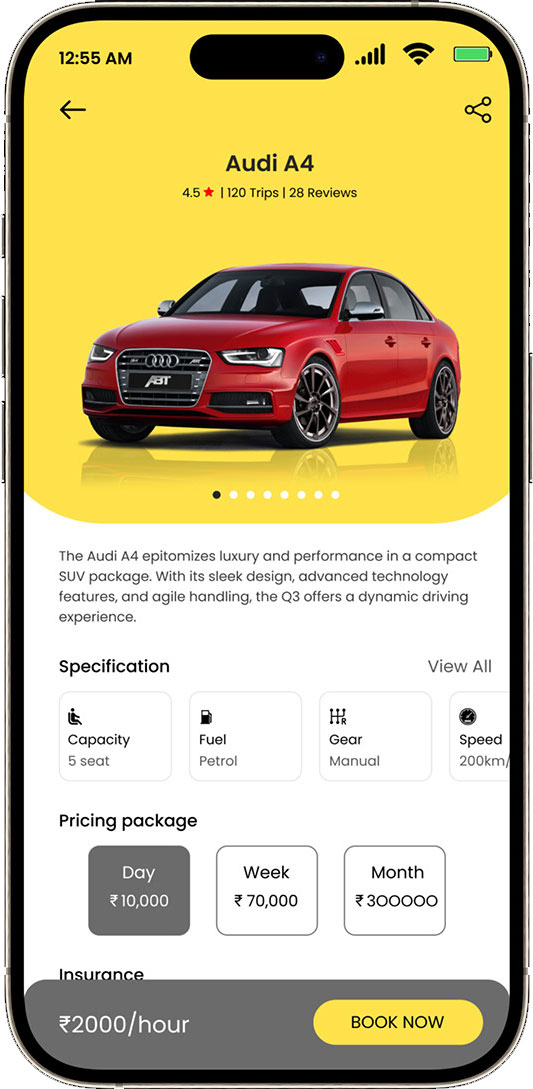 Custom Car Rental App Solutions