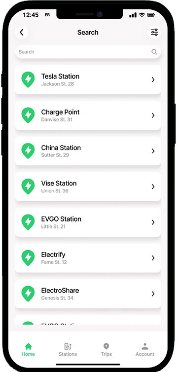 Electric Car Charging Station Map