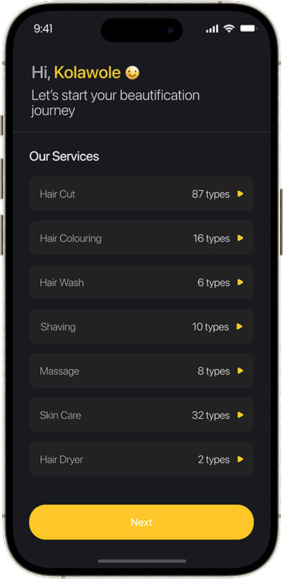 Professional Salon App Development